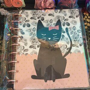 Happy Planner Guided Journal Cat Floral w/metal discs - Classic - NEW